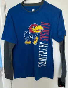 Colosseum Kansas JayHawks Long Sleeve Shirt Youth Large 16-18 NWT - Picture 1 of 3