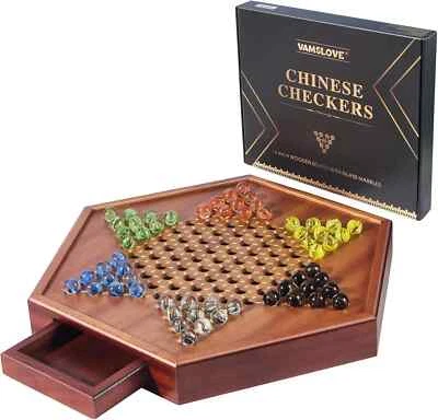 VAMSLOVE Chinese Checkers 15" Large Upgraded Version Wooden Game Board SEALED - Image 1 of 4