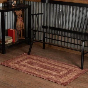Burgundy & Tan Area Rug Rectangle 24x36. INCLUDES Rug Pad. Burgundy. VHC Brands - Picture 1 of 5
