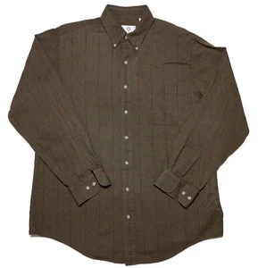 Vintage VIYELLA Men's Long Sleeve Button Shirt Cotton Wool Green Plaid Large L - Picture 1 of 9