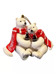Coca-Cola Polar Bears Drinking a Coke Collectible Christmas Ornament - Picture 1 of 5