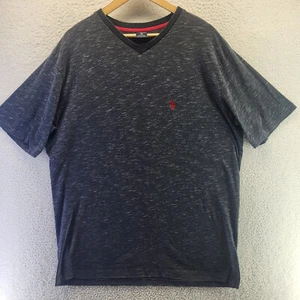 US Polo Assn Tee Shirt Men XLT Tall Gray Heather V Neck Pullover Pony S/S Preppy - Picture 1 of 9