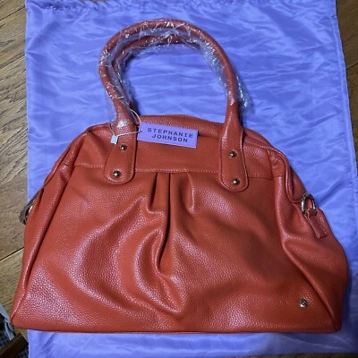 Bolsa de mão de couro - Bolsa de mão de couro laranja por Stephanie Johnson Nova - Imagem 1 de 4