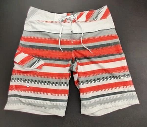 Mossimo Supply Co Men's 34x10" White/Orange/Grey Striped Swim Trunks  - Picture 1 of 11