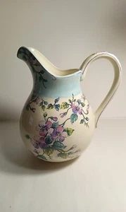 Vintage 9 1/2" großer Krug floral bemalt - Bild 1 von 15