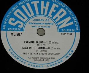 SOUTHERN LIBRARY 10" VINYL 78 RPM LP MQ 867 1965 ~ THE WESTWAY STUDIO ORCHESTRA - Picture 1 of 2