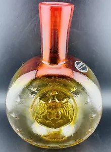 Decanter vintage in vetro Kanawha mandarino/amberina - 8,25" bellissimo - Foto 1 di 4