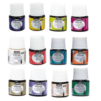 Pebeo Vitrail Stained Glass Effect Paint 45ml Colours & Mediums - Image 1 of 4