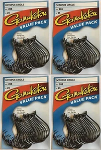 (4) 25-PACK GAMAKATSU #208 OCTOPUS CIRCLE HOOKS- 100 Total Hooks! Pick your size - Picture 1 of 2