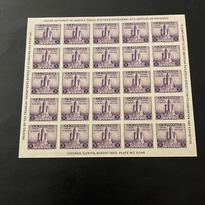 US Stamps Scott #731 A.philatelic society issue-sheet of 25….1933-MVLH - Image 1 of 2