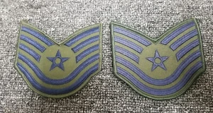 2 U.S AIR FORCE USAF TECHNICAL SERGEANT RANGABZEICHEN STREIFEN PATCHES groß neu - Bild 1 von 4