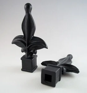 10 OGNI (1/2 POLLICE) NERO PLASTICA FERRO RECINZIONE FINIALI TOP 1-60 FLEUR DE LIS - Foto 1 di 5
