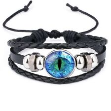 Bracelet en cuir bleu mauvais œil réglable femmes hommes bijoux turcs cadeaux