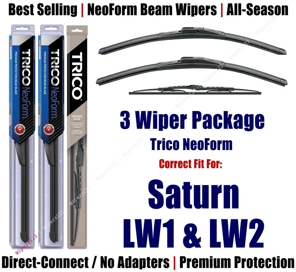 3pk Wipers Front & Rear - NeoForm - fit 2000 Saturn LW1 & LW2 - 16190x2/30130 - Image 1 of 1