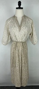 Vestido Pradera NEIMAN MARCUS Vintage Años 80 S Beige Estampado Floral Cambio Bohemio DEFECTUOSO - Imagen 1 de 15