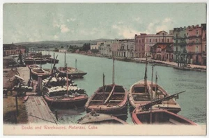 1909 Matanzas, Kuba - Küstengebäude, Lagerhäuser, Boote - alte Postkarte - Bild 1 von 2