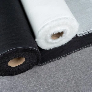 100% Cotton Woven Iron-On Fusible Interfacing White Black 112cm Wide - Picture 1 of 10