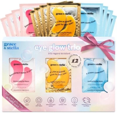 Under Eye Gel Patches 12Pairs 3Colours Vegan Pamper Gift For Her Grace & Stella - Image 1 of 4