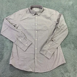 Scotch & Soda Shirt Mens Medium Button Up Purple White Stripe Slim Dress Casual - Picture 1 of 8