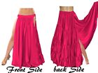 A line Panel Skirt Casual wear Deep Pink Long 4 Tier Skirt Belly Dance S95