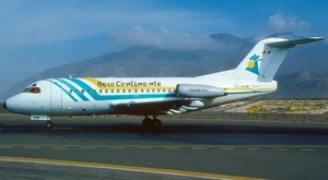 Fokker F28 F-28 Continente Desktop Wood Airplane New Model Large Scale 1/72 - Picture 1 of 10