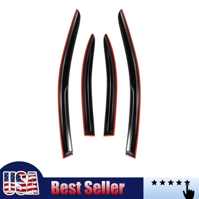 Rain Guards Fits For Mitsubishi Lancer 2008-2017 Mugen Style Tape-on 4Pcs JDM - Image 1 of 4