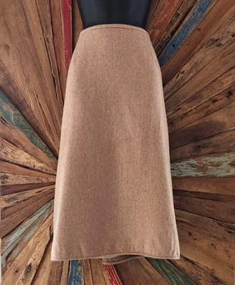 Falda Rebecca Moses beige midi 100% cachemir talla 44 EE. UU. talla M Foto 1 de 4