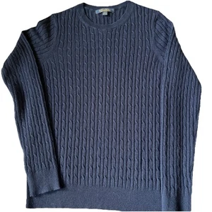 Brooks Brothers Italian Cashmere Cable Knit Sweater Navy Small - Picture 1 of 6