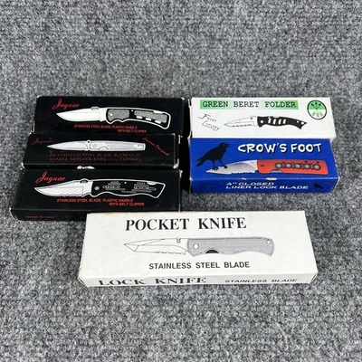 Vintage Lot of 6 Pocket Knives Stainless Steel Blade NEW in Box NOS - Image 1 of 4