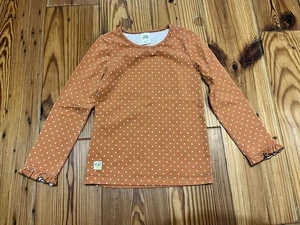Wildblumen orange gepunktet Langarm Rüschen Herbst Ernte Shirt, Größe 6 - Bild 1 von 5