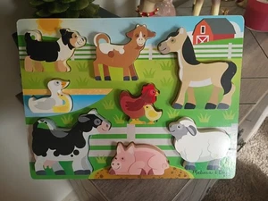 Melissa & Doug Farm Animals CHUNKY PUZZLE 8 pieces ages 2+ - Picture 1 of 1