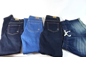 4-teiliges Bekleidungspaket Mädchen JORDACHE blaue Jeans JUSTICE Shorts Teenager Größe 16 schmal NEU - Bild 1 von 14