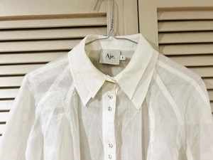 Versatile AJE Silk Linen Shirt top * size 8 (also fits 10) - Picture 1 of 7