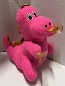 Vintage Pink Dinosaur Dragon Hanging Plush ACE Novelty Window Hang Suction Cups - Picture 1 of 10