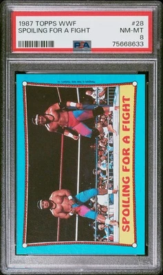 1987 Topps WWF Spoiling For A Fight Islanders Haku #28 PSA 8 WWE Wrestling Card - Image 1 of 2