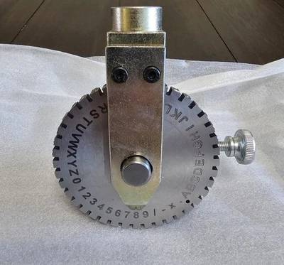 Deboss Metal Embosser Label Stamping Embossing Marking Machine w 4mm Print Wheel - Image 1 of 4