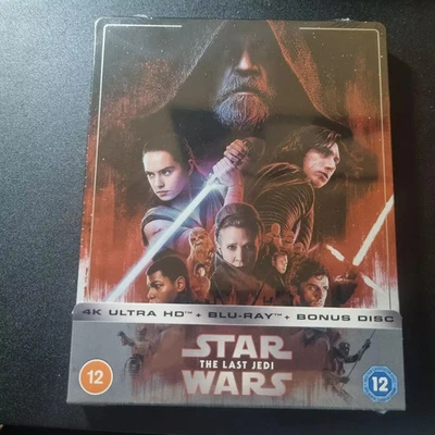 Star Wars: The Last Jedi 4K Ultra HD +Blu Ray Steelbook - New Sealed - Image 1 of 2