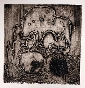 Incisione vintage non firmata - arte astratta retrò in bianco e nero - MCM - incredibile!!! - Foto 1 di 7