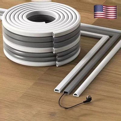 Cable Concealer Wall Cord Cover Sleeve Soft Pvc Wire Self-adhesive Doors - Image 1 of 4