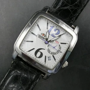 Orologio da polso uomo Orient ESAA C0 automatico quadrato cassa 4 3 cm argento bianco - Foto 1 di 12