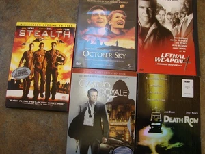 5 ACTION DVD MOVIES Lethal Weapon 4, Oct Sky, Casino Royale, Stealth, Death Row - Imagen 1 de 2