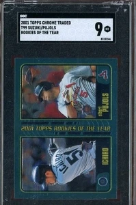 2001 Topps Chrome Traded ROY #T99 Ichiro Suzuki HOF Albert Pujols RC SGC 9 - Picture 1 of 2