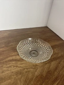 Vintage Fobnail Clear Glass 3 Foot Candy Dish 6.25” Wide - Picture 1 of 3