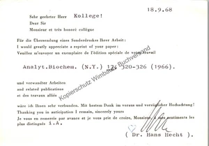 Original Autogramm Hans Hecht (Botaniker) /// Autograph signiert signed signee H - Picture 1 of 2