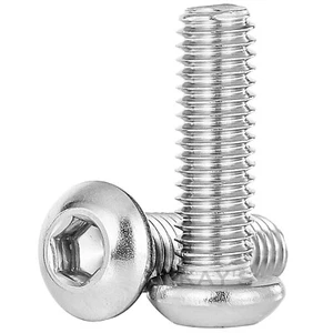 M2 M2.5 KNOPFSCHRAUBEN INBUSSCHLÜSSEL SECHSKANT STECKSCHLÜSSEL KUPPELBOLZEN A2 EDELSTAHL - Bild 1 von 4