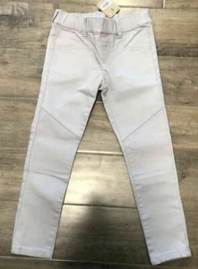 Crazy 8 Girls Grey Pants Legging Size 5 Elastic Waist Pull On Jeans Gray Silver - Picture 1 of 9