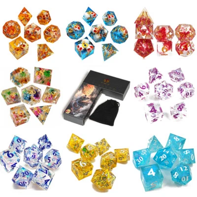 Solid Resin Dice Set Case (Select Colour) / LONG storage box Display RPG D&D DND - Image 1 of 3