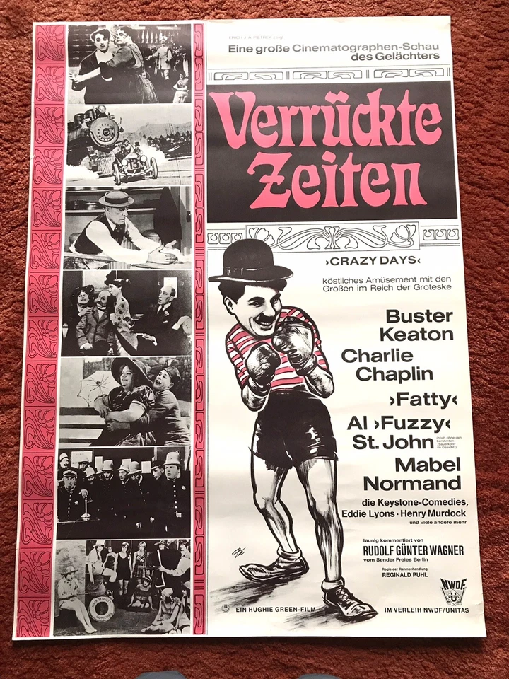 Verrückte Zeiten Kinoplakat Poster A1, Charlie Chaplin, Buster Keaton, Fuzzy - Bild 1 von 1