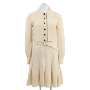Christian Dior 841D16A1166 Silk blend with belt dress 38 Ivory - Picture 1 of 8