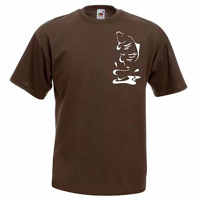 ¡ROPA DE PESCA DE CARPA, CAMISETA, CARPA SALTANDO!  (COLOR MARRÓN.) Foto 1 de 3